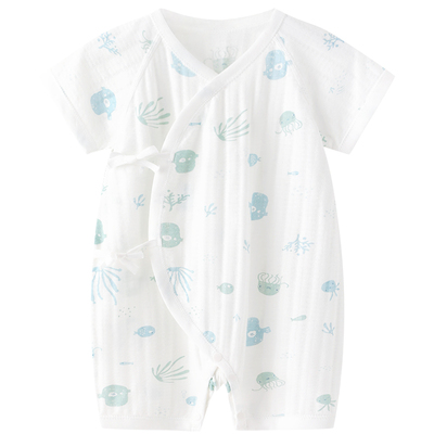 纯棉夏季双层护肚连体衣