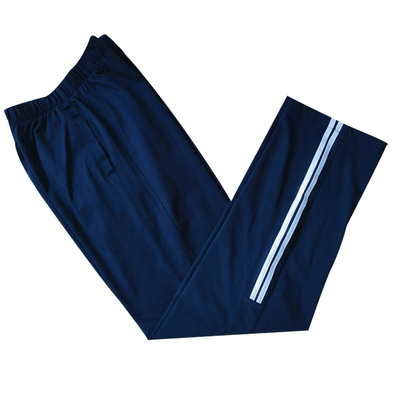 藏蓝下两道白杠抠兜男女校服裤子