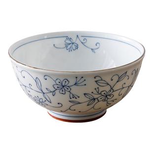 日本进口饭碗爱悦居陶瓷餐具日式线唐草釉下彩面碗汤碗家用菜盘子