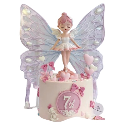 翅膀贝拉公主蛋糕摆件女孩生日