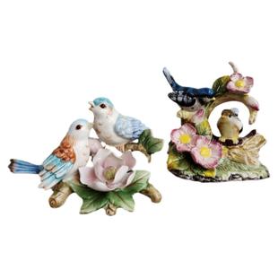 Function art方亚品牌纯手绘釉下彩陶瓷小鸟摆件欧式家居软装饰品