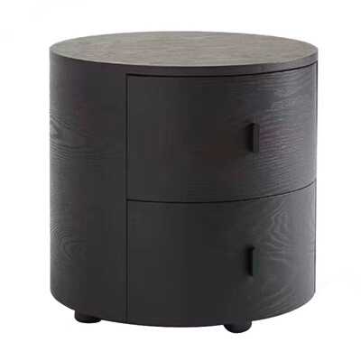 Million feel意式极简床边柜圆形设计师款ins烟熏简约卧室床头柜