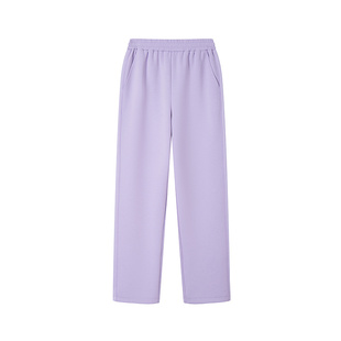 XII BASKET十二篮冬款岩霜紫天丝棉小直筒休闲裤