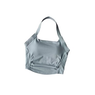 高强度运动背心女新款瑜伽服文胸跑步防震挂脖美背普拉提健身内衣