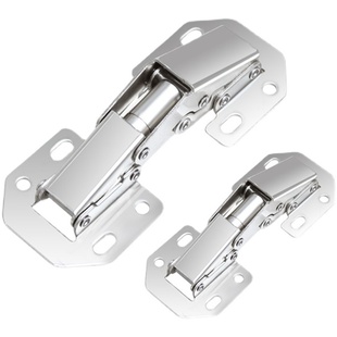 免开孔不锈钢铰链飞机合页免打槽阻尼液压缓冲橱柜门衣柜弹簧门铰