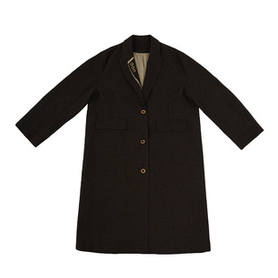 No sense无感官&浮游野人 长款羊毛呢子大衣西装领毛呢男女外套