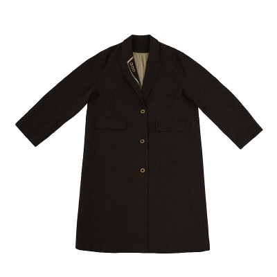 长款羊毛呢子小众原创设计大衣