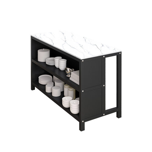 厨房料理中岛操作切菜吧台家用多功能餐边柜大理石开放式餐桌一体