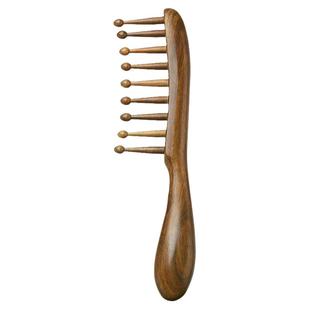 叶梳匠【古树檀木桃心插齿梳】头皮经络按摩梳女士专用顺发梳子