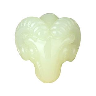 玉友和田玉生肖羊吊坠男款玉坠黄玉立体羊头领头羊样样如意玉挂件