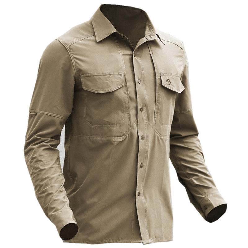 执政官战术衬衫男长袖户外衬衫大码春秋弹力运动速干衣透气衬衣