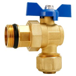 地暖分水器开关阀门暖气地热1寸进水铝塑管角式2025铜内外丝活接