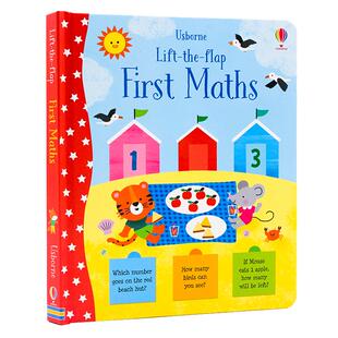 Usborne数学认知翻翻书 Lift the Flap First Math 英文原版绘本幼儿数学启蒙翻翻书亲子读物数字认知早教纸板书撕不烂尤斯伯恩