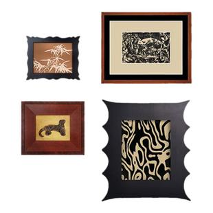 法式小众艺术装饰画客厅组合挂画卧室高级感设计师实木中古风壁L