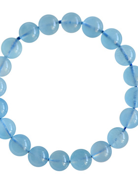 纯天然曜晶级海蓝宝手串男女款