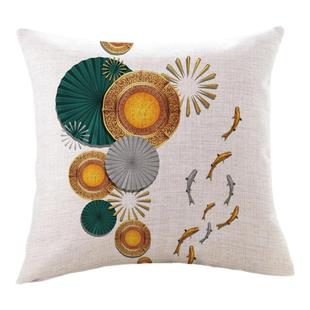 现代轻奢风样板间沙发客厅抱枕套高档棉麻靠垫北欧风格靠枕头含芯