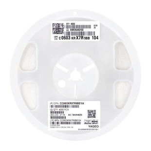 原装0603贴片电容 100nF(104) ±10% 50V X7R CC0603KRX7R9BB104