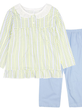 衣拉拉纯棉夏季九分袖家居服女童