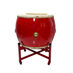 专业红色大鼓中国大红鼓16 18 20 24寸1米大鼓白茬黄牛皮鼓花盆鼓