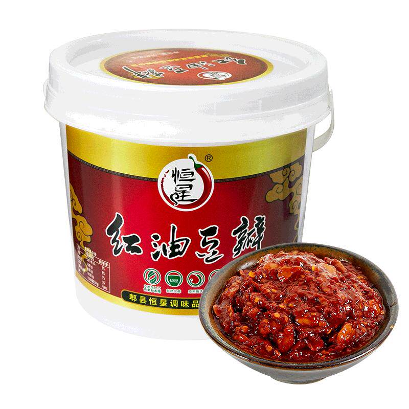 恒星红油豆瓣酱郫县特产正宗四川桶装3kg餐饮香辣调料饭店专商用