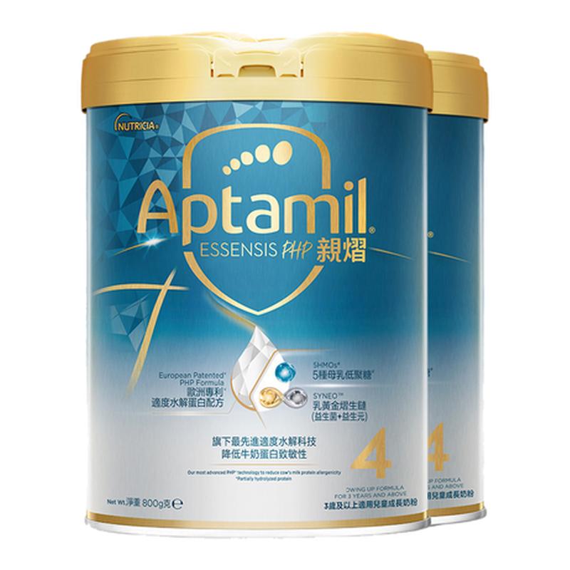 新版爱他美奇迹白罐5HMO亲熠适度水解低敏儿童奶粉4段800g2罐装