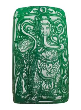 绿玉髓忠义千秋武财神关公挂件