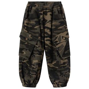小象汉姆童装男童迷彩裤儿童工装裤2026新款男孩春装裤子休闲长裤