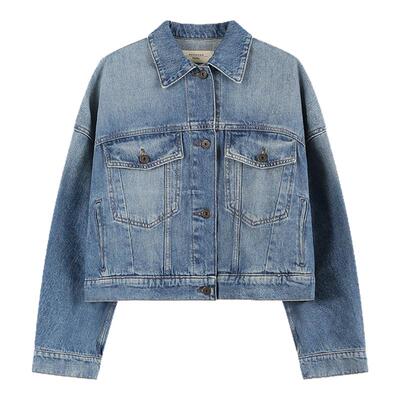 Max Mara Weekend女士宽松版短款复古牛仔服夹克上衣外套FIUMANA
