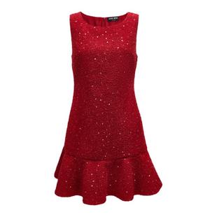 Vero Moda奥莱连衣裙2025秋季新商场同款亮片小香风名媛花边短裙