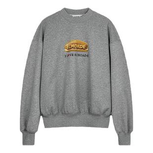 ECHOADE经典挺阔耐穿卡通印花圆领  短款长袖套头卫衣