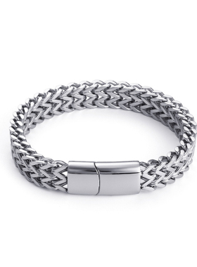 钛钢磁吸扣双层鱼骨手链感受自由