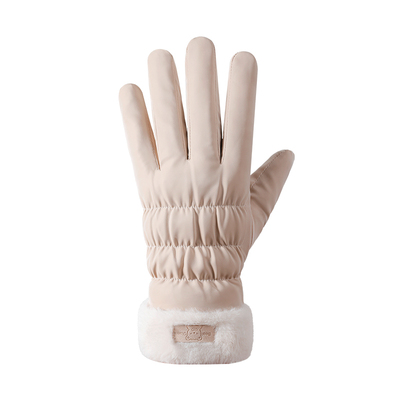 稻草人新款触屏手套女士加绒保暖