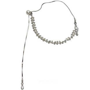 法式复古碎银珍珠长款流苏项链女秋冬轻奢高级感百搭毛衣链颈饰新