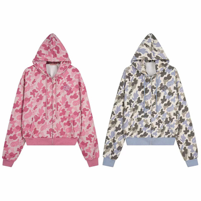 15GET美式迷彩印花连帽卫衣男女