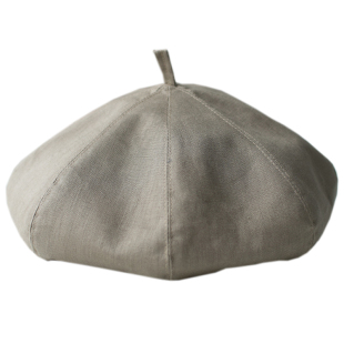 kloussy法式贝雷帽显脸小亚麻八角画家帽夏日大头围薄款男女帽子