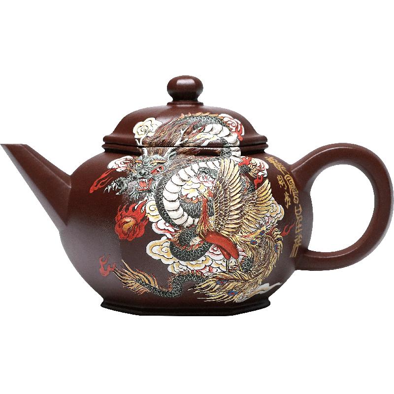 紫砂大师张小岭精品六方水平壶