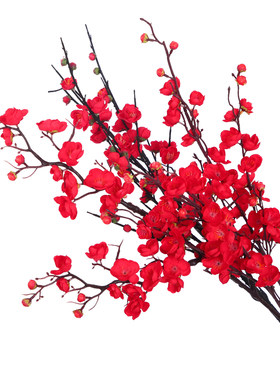 仿真梅花枝工程假树装饰桃花树枝