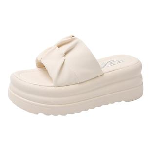 厚底增高凉拖鞋女士夏季外穿2026新款时尚松糕高跟气质沙滩一字拖