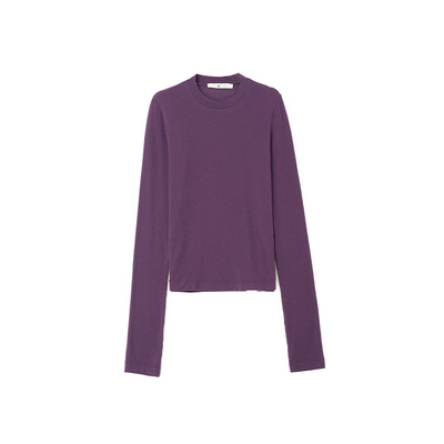 羊绒混纺修身长袖T恤设计师品牌