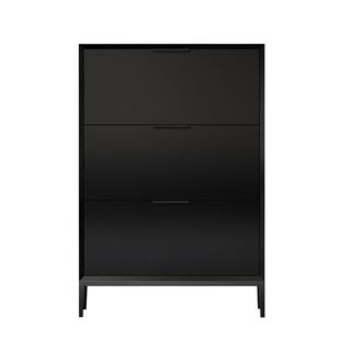 意式极简烤漆超薄鞋柜翻斗式实木家用门口小户型省空间极窄玄关柜