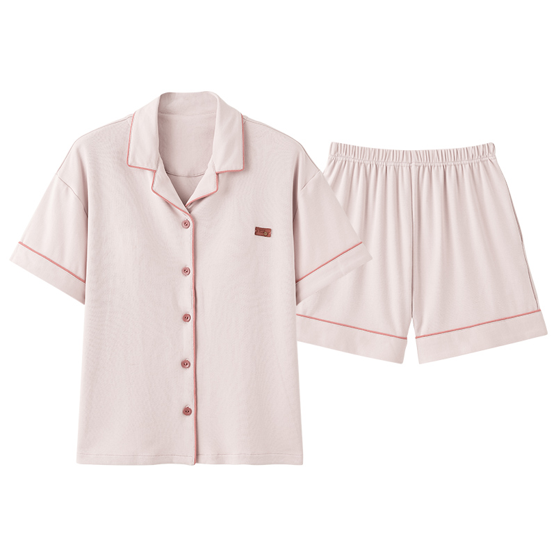 芬腾可安纯棉睡衣女夏季短袖短裤高级感套装2025新款家居服可外穿
