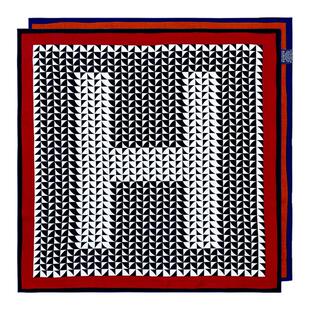 After【简约H印花】真丝羊毛！双面异色高级感绵羊毛方巾丝巾围巾