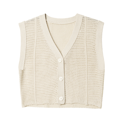 322工房环保棉针织V领马甲