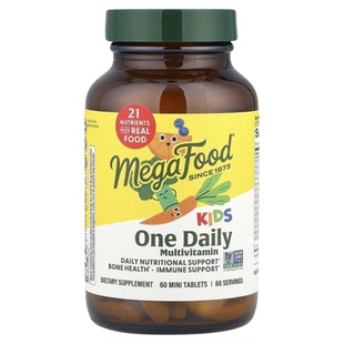 MegaFood儿童每日多维生素矿物质膳食补充剂补钙铁锌硒复合维生素