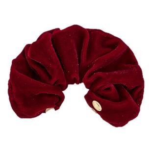 DODOGOGO秋冬红色新年丝绒珍珠发圈法式头绳女扎头发皮筋头花发绳