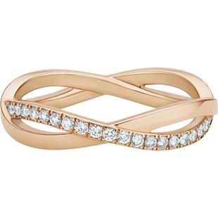 [新年礼物]De Beers 戴比尔斯 Infinity 半密镶18K玫瑰金戒指
