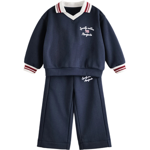 马克珍妮女童休闲学院翻领运动套装儿童套装2026年春装新款551533