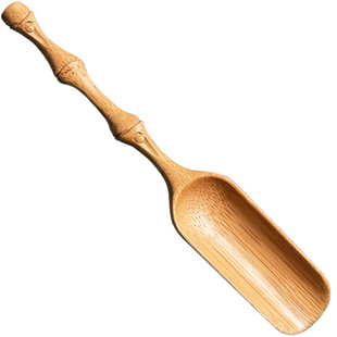 手工雕刻竹枝柄小竹茶勺 竹茶匙 竹茶则 竹茶荷 茶道六君子零配件