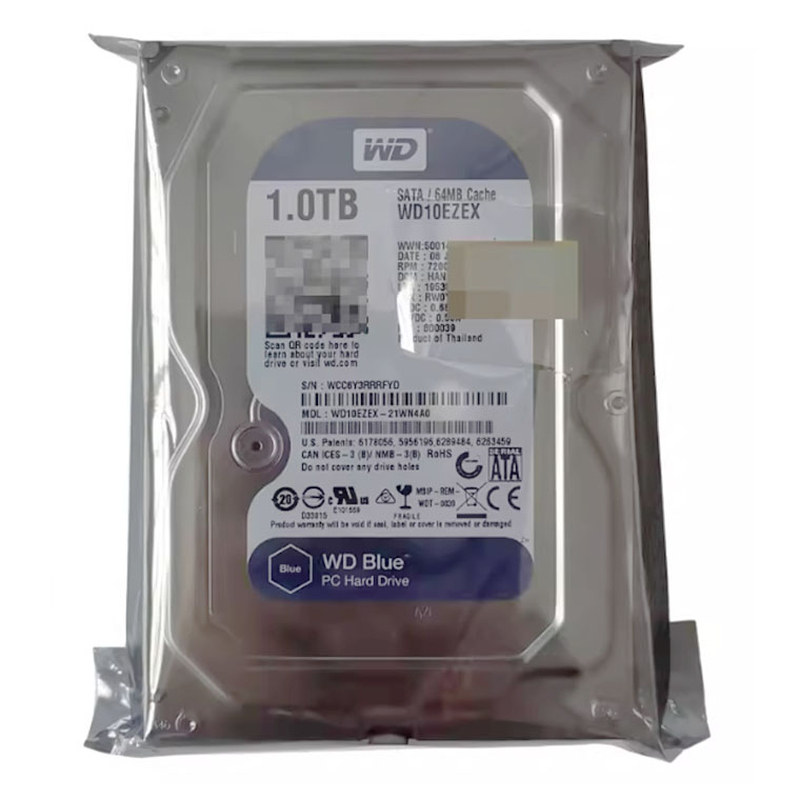 WD西部数据3.5寸WD10EZEX台式机电脑1T硬盘1000G串口SATA监控存储