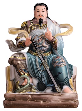 汉白玉玄天上帝神像真武祖师摆件